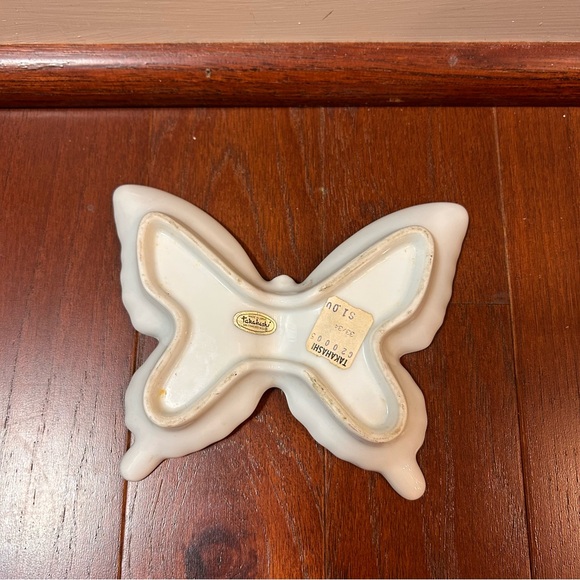 Vintage Takahashi Co White Porcelain Butterfly Shaped Trinket Dish 6x5” Japan. - Picture 2 of 7